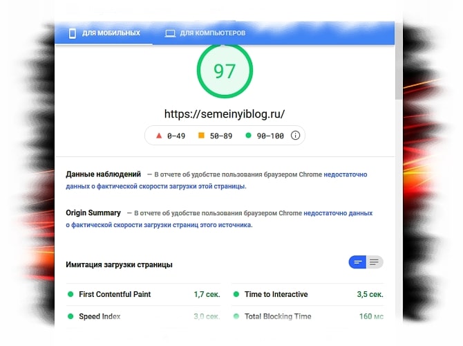 Онлайн-сервис проверки сайта PageSpeed Insights
